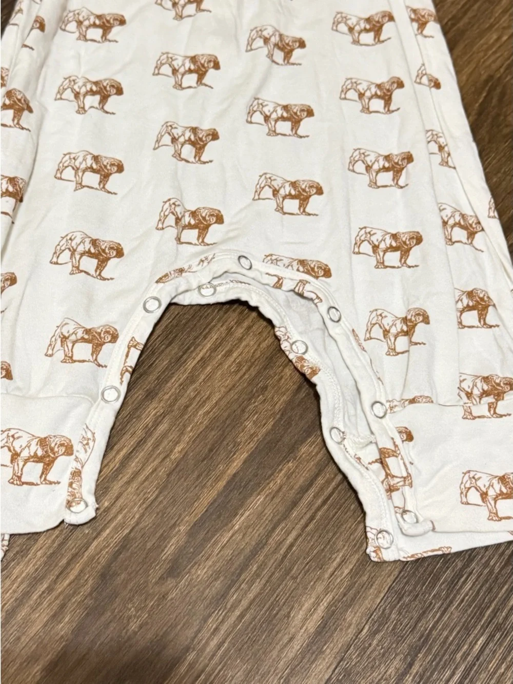 kate quinn Cream Romper with Brown Elephant Print
